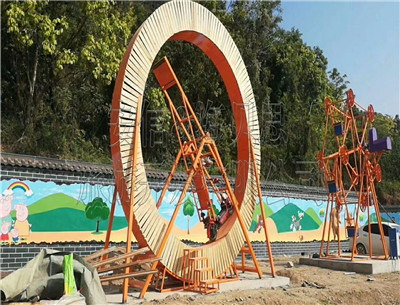 浙江省臺州市風(fēng)火輪，水上趣橋，網(wǎng)紅橋，網(wǎng)紅秋千，摩拜單車安裝完畢