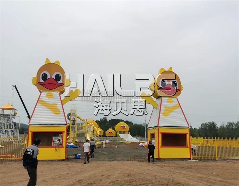 河北承德狂歡鴨主題無動力樂園施工現(xiàn)場